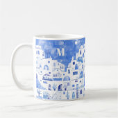 Mug Aquarelle Santorin Grèce Monogram (Gauche)