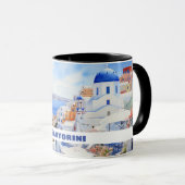 Mug Aquarelle Santorini Oia (Devant droit)
