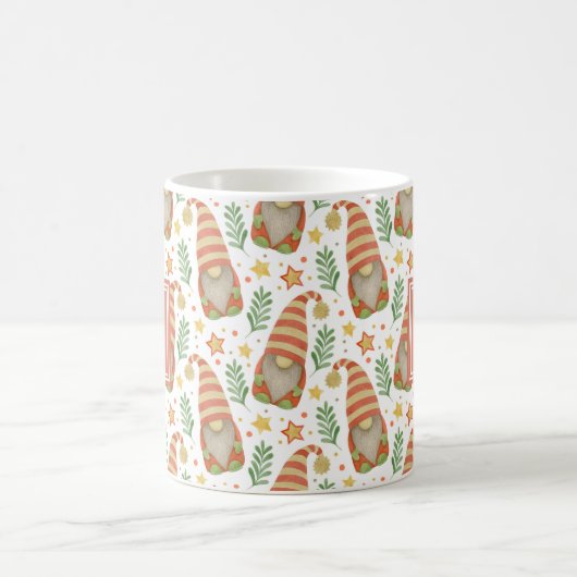 Mug Aquarelle Scandinave Gnome Monogramme Noël (Centre)