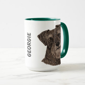 Mug Aquarelle Schnauzer miniature personnalisée