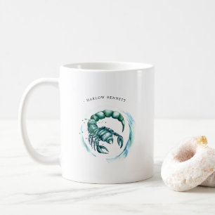 Mug Aquarelle Scorpion Astrologie Zodiaque Monogramm