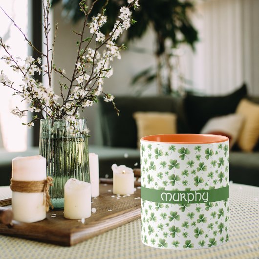 Mug Aquarelle Shamrock St. Patrick's Day Nom