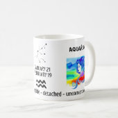 Mug aquarelle signe et caractéristiques du zodiaque Aq (Devant droit)