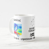 Mug aquarelle signe et caractéristiques du zodiaque Aq (Devant gauche)