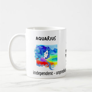 Mug aquarelle signe et caractéristiques du zodiaque Aq