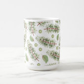 Mug Aquarelle Simple Feuille verte Noël Guerre de Noël (Centre)