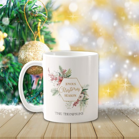 Mug Aquarelle simple Hiver Botanique Blanc Vacances
