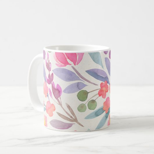 Mug Aquarelle simple rose pâle (Devant gauche)