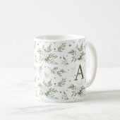 Mug Aquarelle Snowberry White Cèdre Branche Noël (Devant droit)