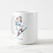 Mug Aquarelle Snowboard Ours polaire Personnalisé (Devant gauche)