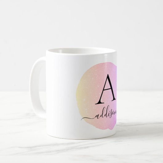 Mug Aquarelle spécifique du client Monogramme (Devant gauche)