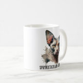 Mug Aquarelle Sphynx Chat Portrait Musique (Devant droit)
