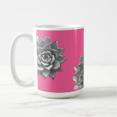 Mug Aquarelle Succulente Gris sur rose chaud (Gauche)