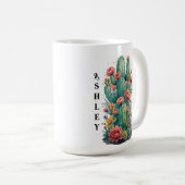 Mug Aquarelle Succulente Vert Cactus Nam personnalisé (Devant droit)