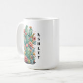 Mug Aquarelle Succulente Vert Cactus Nam personnalisé (Devant gauche)