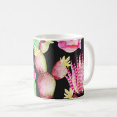Mug Aquarelle succulents : cactus motif floral. (Devant droit)