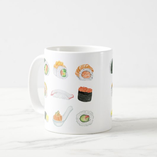 Mug Aquarelle Sushi Rolls (Devant gauche)