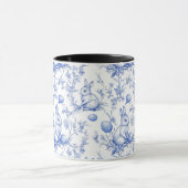 Mug Aquarelle Toile Bleue De Jouy Bunny Pâques (Centre)