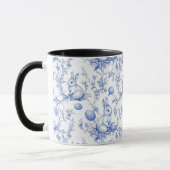 Mug Aquarelle Toile Bleue De Jouy Bunny Pâques (Gauche)