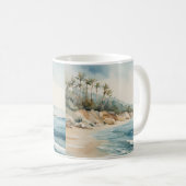 Mug Aquarelle topique Ocean Beach Seascape (Devant droit)
