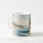 Mug Aquarelle topique Ocean Beach Seascape (Devant gauche)