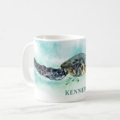Mug Aquarelle Tortue de mer Personnalisée (Devant gauche)