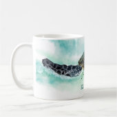 Mug Aquarelle Tortue de mer Personnalisée (Gauche)