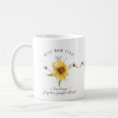 Mug Aquarelle Tournesol Abeilles Meilleure maman Jour (Gauche)