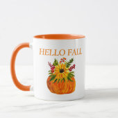 Mug Aquarelle Tournesols mignons automne Rustique auto (Gauche)