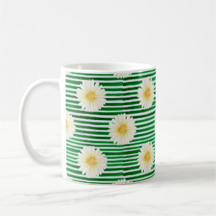 Mug Aquarelle transparente motif de bandes vertes et c