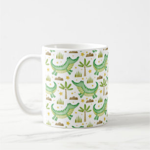 Mug Aquarelle transparente motif de crocodile palmier