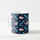 Mug Aquarelle transparente motif de fleurs de poulets (Devant gauche)