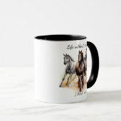 Mug Aquarelle Trois Chevaux Ferme Animaux Amusants Cit (Devant droit)