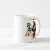 Mug Aquarelle Trois Chevaux Ferme Animaux Citation Amu (Devant droit)