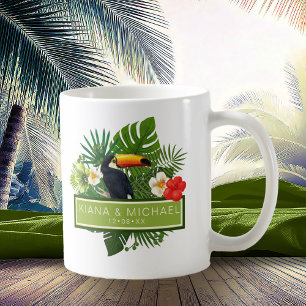 Mug Aquarelle Tropical avec Mariage Toucan ID577