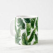 Mug Aquarelle Tropical Banana Feuille Motif (Devant gauche)