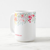 Mug Aquarelle Tropicale Monogrammée (Devant gauche)