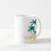 Mug Aquarelle tropicale Palmiers Sable d'or (Devant droit)