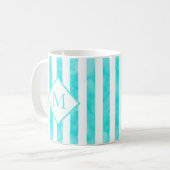 Mug Aquarelle Turquoise Aqua (Devant gauche)