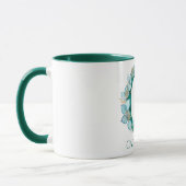 Mug Aquarelle Turquoise et or Monogramme C (Gauche)