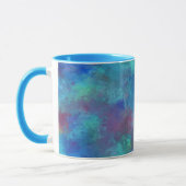 Mug Aquarelle Turquoise rose bleue Abstraction (Gauche)