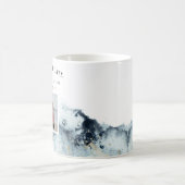 Mug aquarelle vagues côtier enregistrer la photo date (Centre)