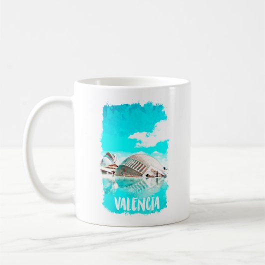 Mug Aquarelle Valencia Espagne L’Hemisfèric (Gauche)