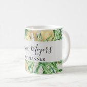 Mug Aquarelle Verdure Palm Feuille Gold Tropical (Devant droit)