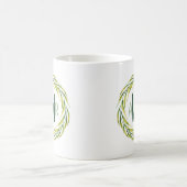 Mug Aquarelle vert cadre Monogramme ID667 (Centre)