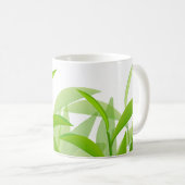 Mug Aquarelle vert clair feuilles (Devant droit)