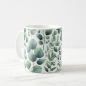 Mug Aquarelle Vert Eucalyptus Feuilles (Devant gauche)