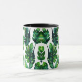 Mug Aquarelle verte Feuille  Motif (Centre)