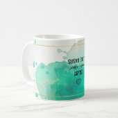 Mug Aquarelle verte personnalisable Uniq moderne abstr (Devant gauche)