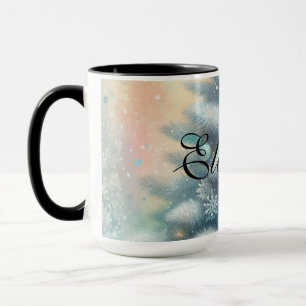 Mug Aquarelle vintage Arbre de Noël et ornements
